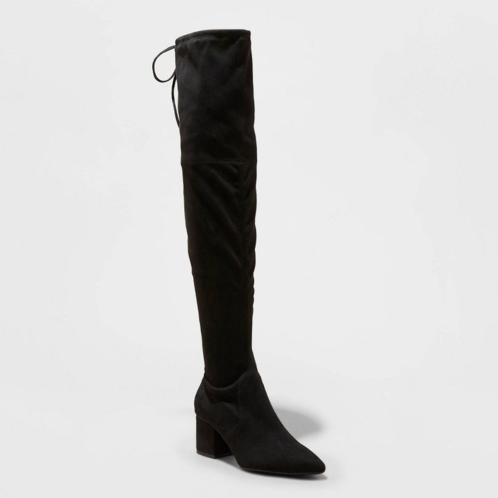 A New Day Black Over The Knee Boots "Greta"